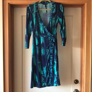 BCBG Printed wrap dress